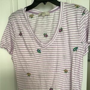 Loft floral striped everyday tee